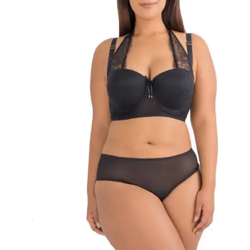 Smart & Sexy Black Lace Halter Balconette Bra 42DD + Curvy Lace Bikini